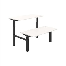 HOBIS párový výškovo nastaviteľný stôl MOTION DUAL MSD 3 1600, stand.ovládanie, biela - 1