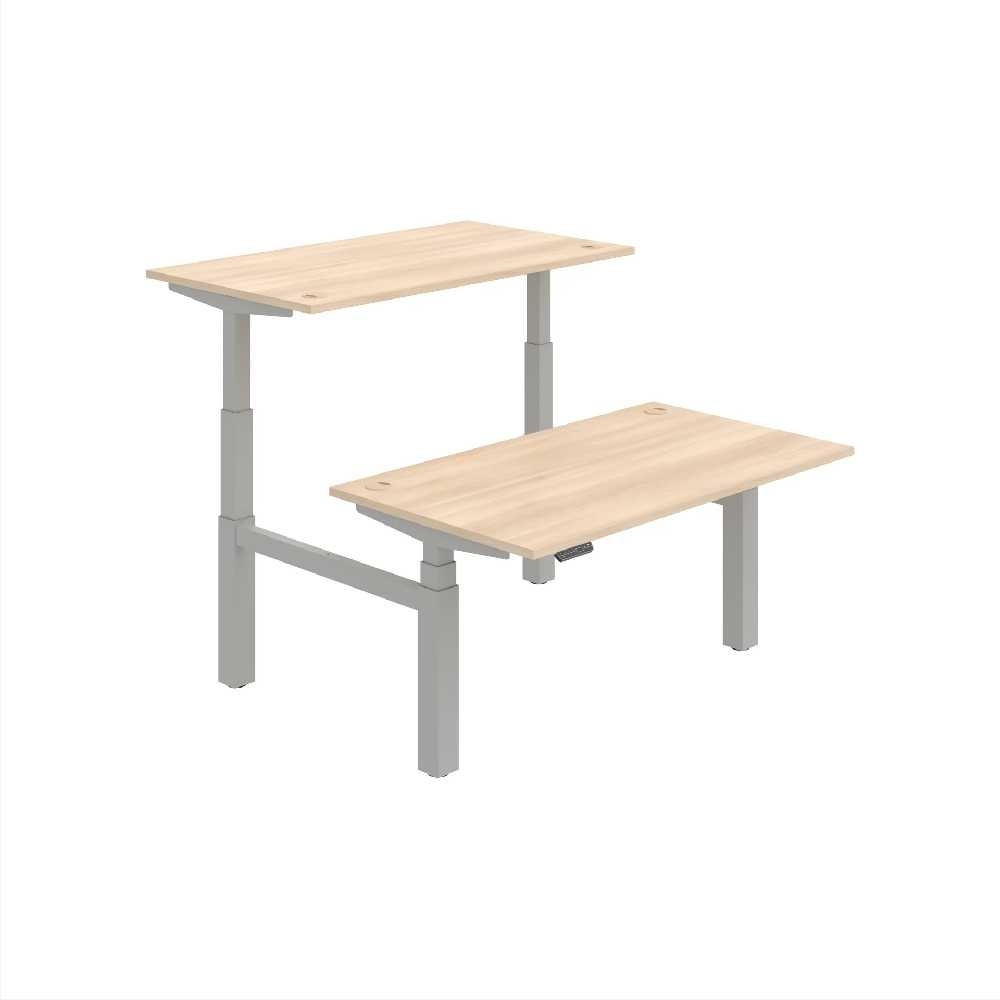HOBIS párový výškovo nastaviteľný stôl 140 cm, pamäť.ovlad. - MOTION DUAL MSD 3M 1400, agát