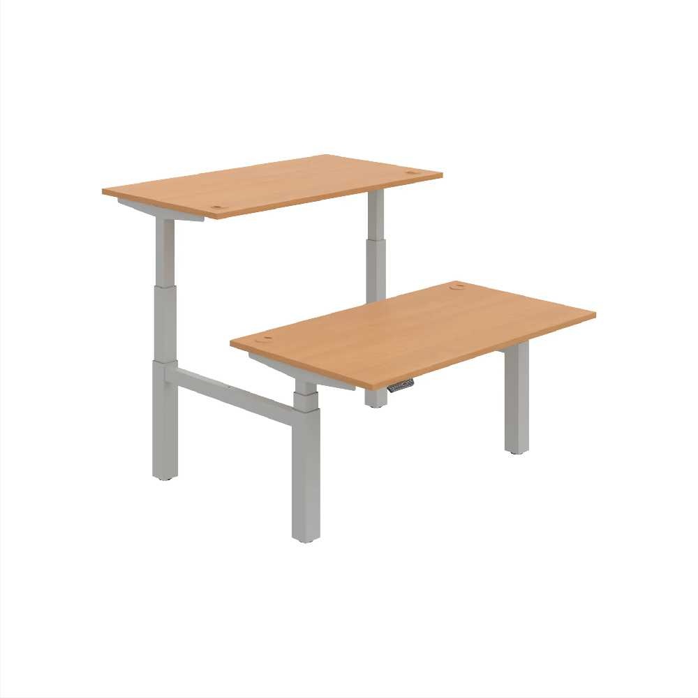 HOBIS párový výškovo nastaviteľný stôl 140 cm, pamäť.ovlad. - MOTION DUAL MSD 3M 1400, buk