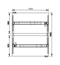 HOBIS párový výškovo nastaviteľný stôl 140 cm, pamäť.ovlad. - MOTION DUAL MSD 3M 1400, dub - 3
