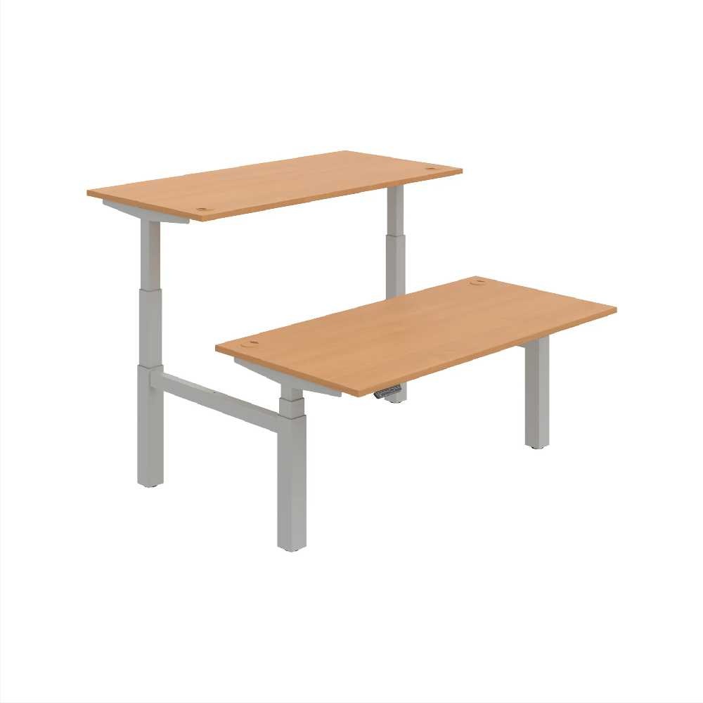 HOBIS párový výškovo nastaviteľný stôl 160 cm, pamäť.ovlad. - MOTION DUAL MSD 3M 1600, buk