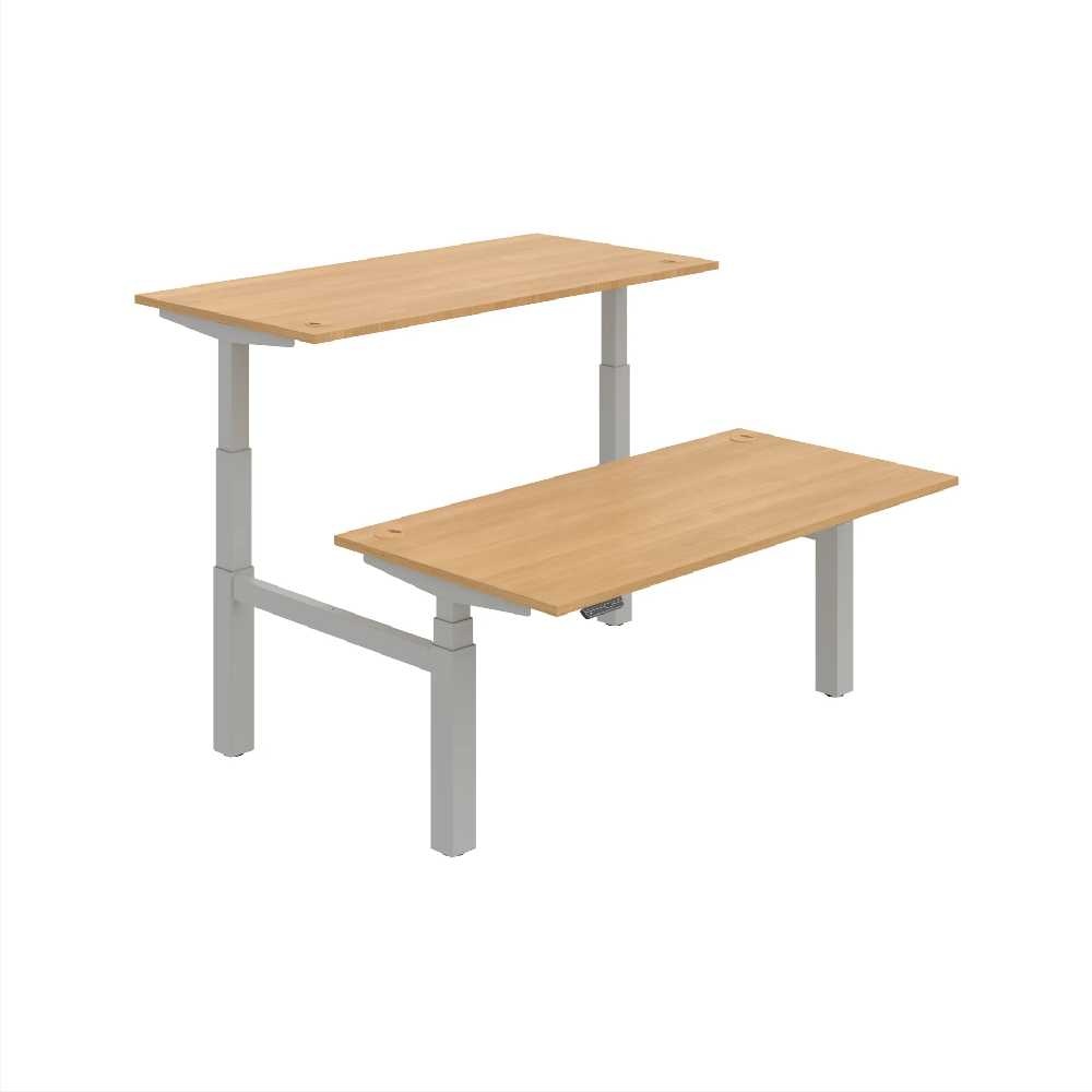 HOBIS párový výškovo nastaviteľný stôl 160 cm, pamäť.ovlad. - MOTION DUAL MSD 3M 1600, dub