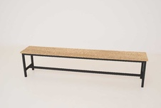 Šatníková lavica kov-lamino, dĺžka 1200 mm, čierna - dub Nagano