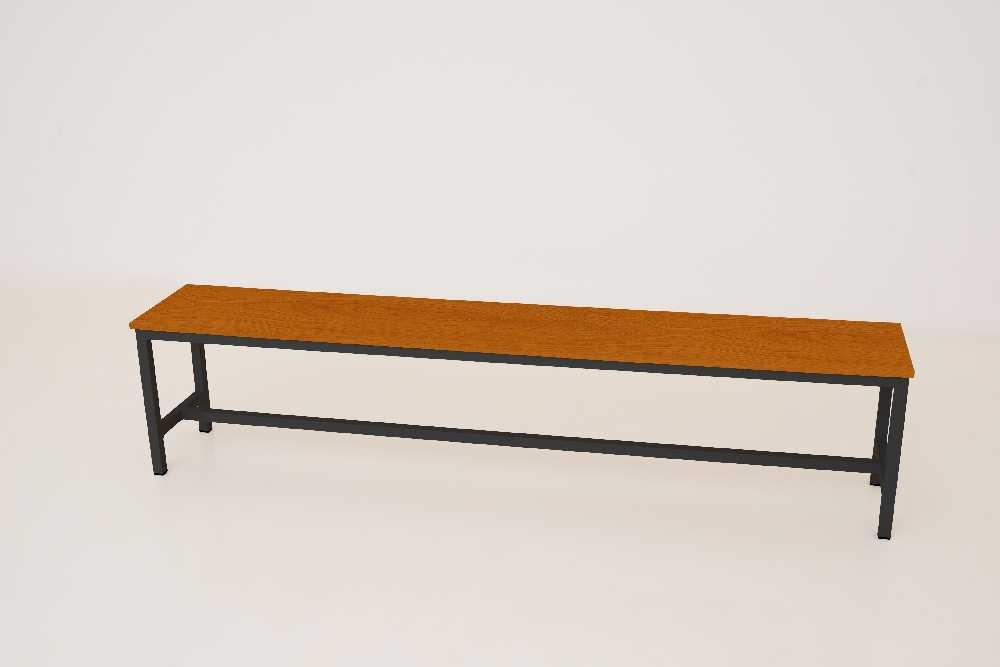 Šatníková lavica kov-lamino, dĺžka 1200 mm, čierna - čerešňa