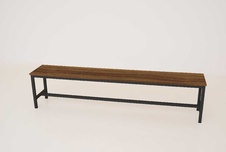 Šatníková lavica kov-lamino, dĺžka 1200 mm, čierna - orech