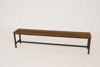 Šatníková lavica kov-lamino, dĺžka 1200 mm, čierna - orech