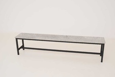 Šatníková lavica kov-lamino, dĺžka 1200 mm, čierna - betón