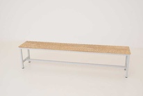 Šatníková lavica kov-lamino, dĺžka 1500 mm, šedá - dub Nagano