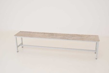 Šatníková lavica kov-lamino, dĺžka 1500 mm, šedá - orech Light Rockrord