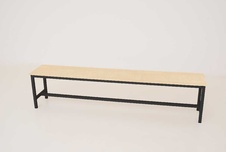Šatníková lavica kov-lamino, dĺžka 1500 mm, čierna - breza