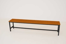 Šatníková lavica kov-lamino, dĺžka 1500 mm, čierna - čerešňa