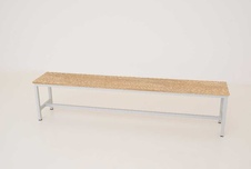 Šatníková lavica kov-lamino, dĺžka 2000 mm, šedá - dub Nagano