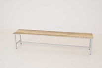 Šatníková lavica kov-lamino, dĺžka 2000 mm, šedá - jaseň Blonde Surfside