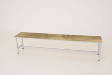 Šatníková lavica kov-lamino, dĺžka 2000 mm, šedá - dub Baroque Gold