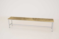 Šatníková lavica kov-lamino, dĺžka 2000 mm, šedá - dub Baroque Gold