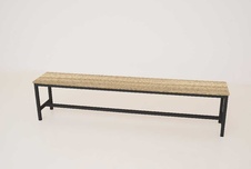 Šatníková lavica kov-lamino, dĺžka 2000 mm, čierna - jaseň Blonde Surfside
