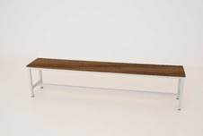 Šatníková lavica širší kov-lamino, dĺžka 2000 mm, šedá - orech
