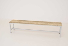 Šatníková lavica širší kov-lamino, dĺžka 2000 mm, šedá - jaseň Blonde Surfside