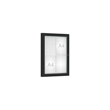Vonkajšia vitrína Classique, 4 x A4, plexi, čierna