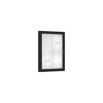 Vonkajšia vitrína Classique, 4 x A4, plexi, čierna