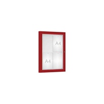 Vonkajšia vitrína Classique, 4 x A4, plexi, červena