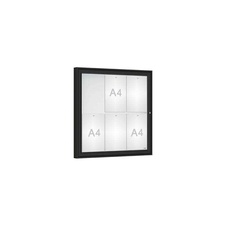Vonkajšia vitrína Classique, 6 x A4, plexi, čierna