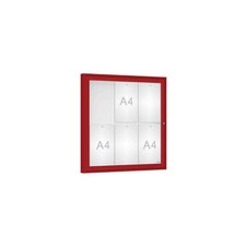 Vonkajšia vitrína Classique, 6 x A4, plexi, červena
