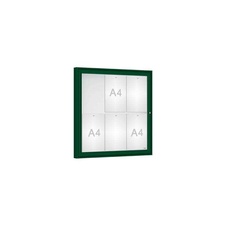 Vonkajšia vitrína Classique, 6 x A4, plexi, zelena