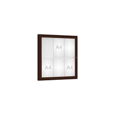 Vonkajšia vitrína Classique, 6 x A4, plexi, hneda