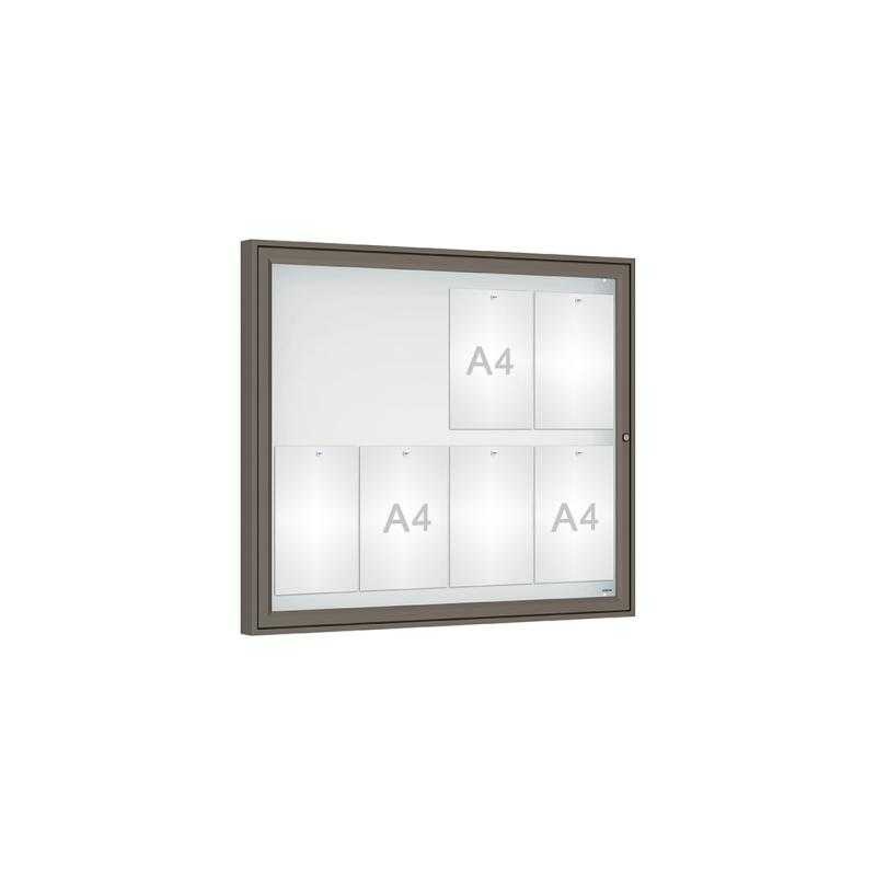 Vonkajšia vitrína Classique, 8 x A4, plexi, šeda PRO