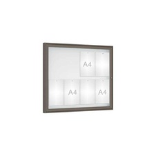 Vonkajšia vitrína Classique, 8 x A4, plexi, šeda PRO