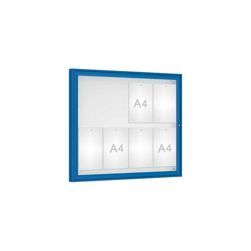 Vonkajšia vitrína Classique, 8 x A4, plexi, modra