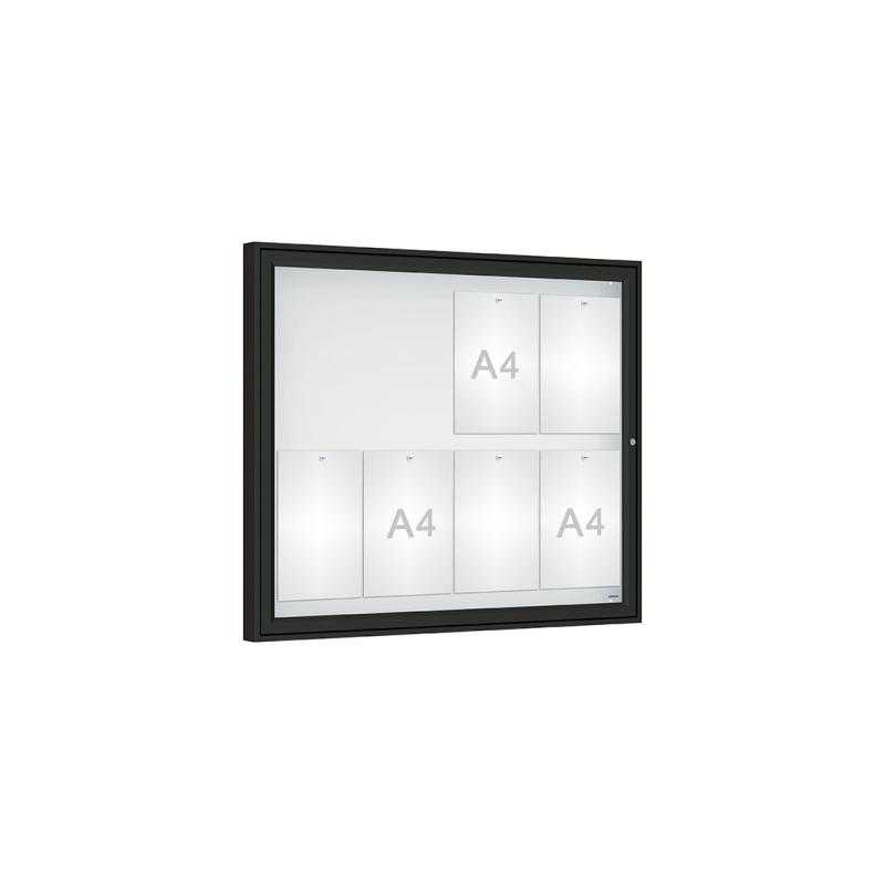 Vonkajšia vitrína Classique, 8 x A4, plexi, čierna