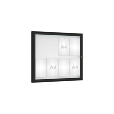 Vonkajšia vitrína Classique, 8 x A4, plexi, čierna