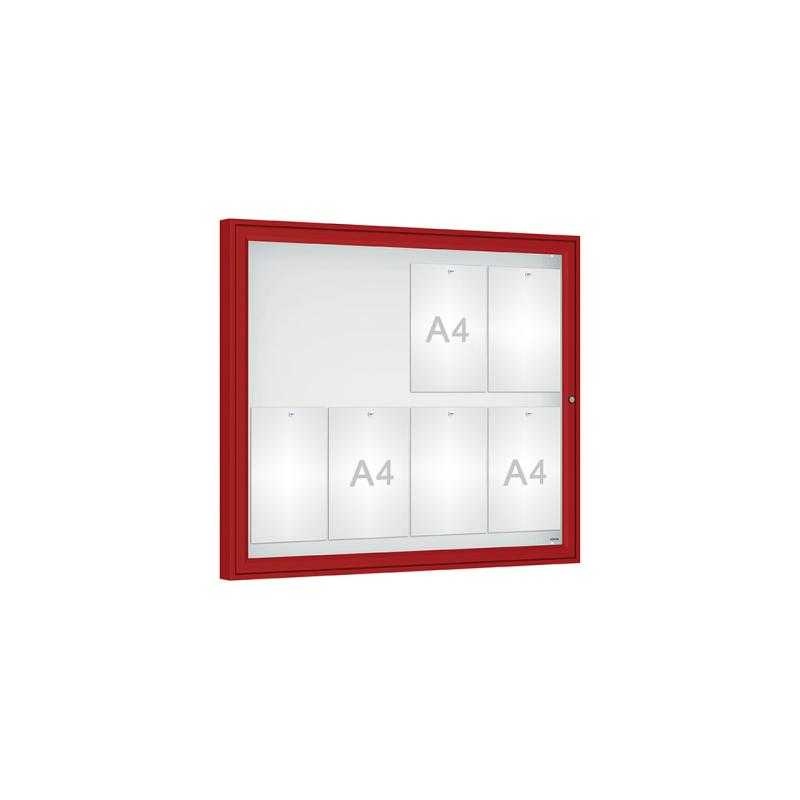 Vonkajšia vitrína Classique, 8 x A4, plexi, červena