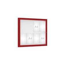 Vonkajšia vitrína Classique, 8 x A4, plexi, červena