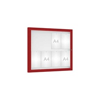 Vonkajšia vitrína Classique, 8 x A4, plexi, červena