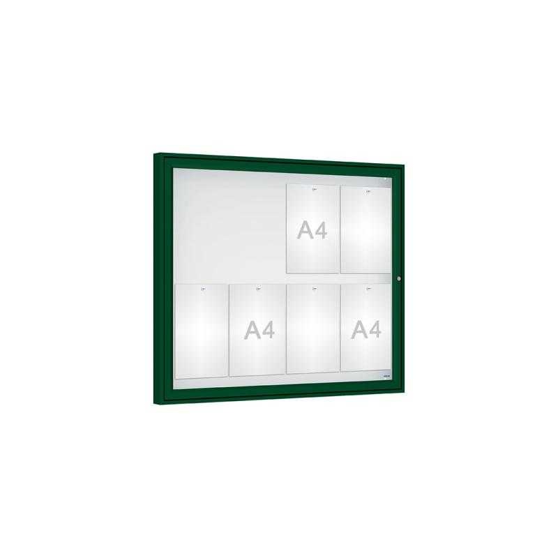 Vonkajšia vitrína Classique, 8 x A4, plexi, zelena