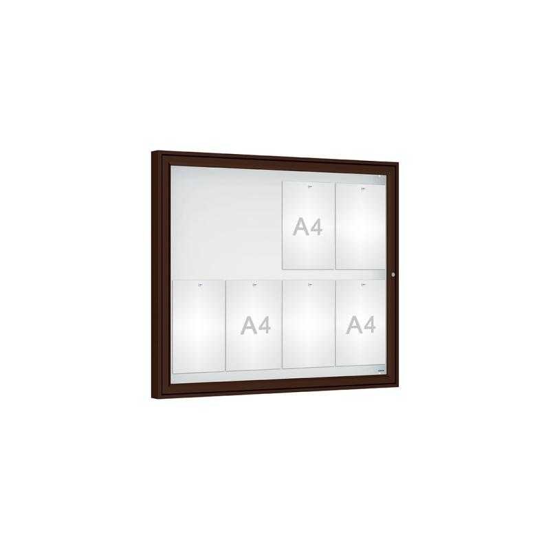 Vonkajšia vitrína Classique, 8 x A4, plexi, hneda