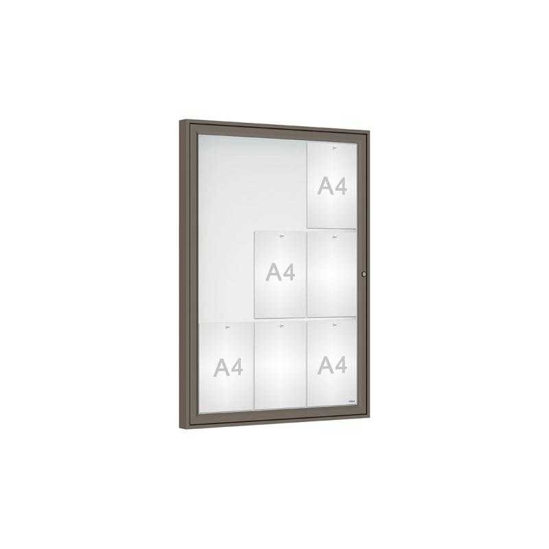 Vonkajšia vitrína Classique, 9 x A4, plexi, šeda PRO