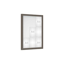 Vonkajšia vitrína Classique, 9 x A4, plexi, šeda PRO