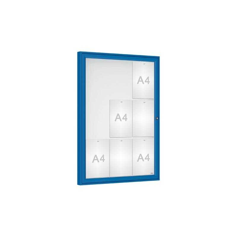 Vonkajšia vitrína Classique, 9 x A4, plexi, modra