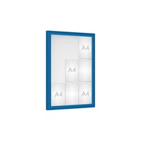 Vonkajšia vitrína Classique, 9 x A4, plexi, modra