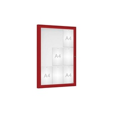 Vonkajšia vitrína Classique, 9 x A4, plexi, červena