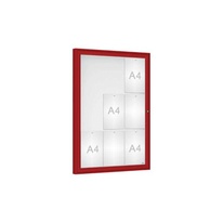 Vonkajšia vitrína Classique, 9 x A4, plexi, červena