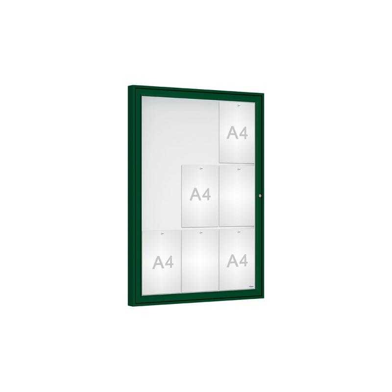 Vonkajšia vitrína Classique, 9 x A4, plexi, zelena