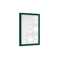 Vonkajšia vitrína Classique, 9 x A4, plexi, zelena