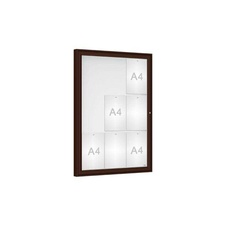 Vonkajšia vitrína Classique, 9 x A4, plexi, hneda