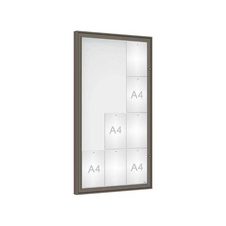 Vonkajšia vitrína Classique, 12 x A4, plexi, šeda PRO