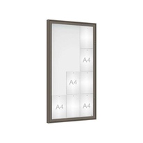 Vonkajšia vitrína Classique, 12 x A4, plexi, šeda PRO